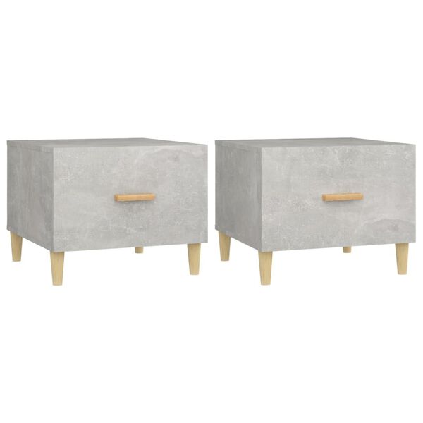 vidaXL Coffee Tables 2 pcs Concrete Grey 50x50x40 cm Engineered Wood