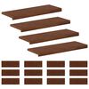 vidaXL Stair Tread 16 pcs 80 x 25 x 2 cm Dark Brown Solid Oak Wood