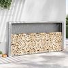 vidaXL Firewood Rack with Rain Cover 300x25x150 cm Galvanised steel