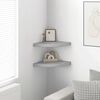 vidaXL Wall Corner Shelves 2 pcs Concrete Grey 35x35x3.8 cm MDF