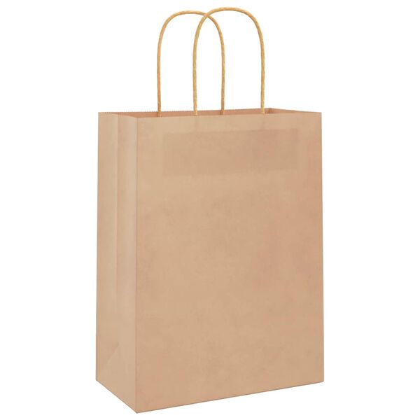 vidaXL Paper Bags 50 pcs with Handles Brown 21x11x28 cm