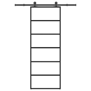 vidaXL Sliding Door with Hardware Set 76x205 cm ESG Glass&Aluminium