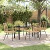 vidaXL Garden Dining Set 5 pcs Brown Poly Rattan