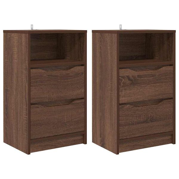vidaXL Bedside Tables 2 pcs Brown Oak 40 x 30 x 467 cm Engineered Wood