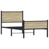 vidaXL Metal Bed Frame without Mattress Sonoma Oak 100x200 cm