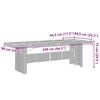vidaXL Garden Table with Glass Top Grey 240x90x75 cm Poly Rattan