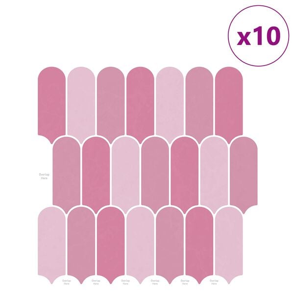 vidaXL Decorative Stickers 10 pcs Pink 30 x 30 x 0.8 cm