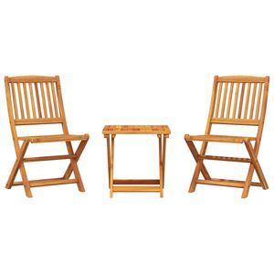vidaXL 3 Piece Folding Garden Dining Set Solid Wood Acacia