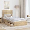vidaXL Storage Bed with Drawer Sonoma Oak 75 x 190 cm Engineered Wood