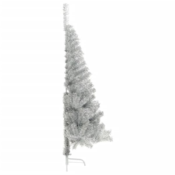 vidaXL Artificial Half Christmas Tree with Stand Silver 180 cm PET
