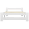 vidaXL Bed Frame without Mattress White Solid Wood 100x200 cm