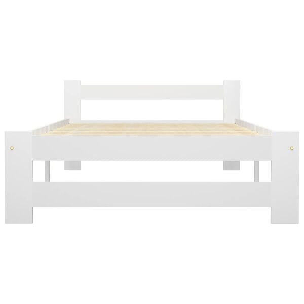 vidaXL Bed Frame without Mattress White Solid Wood 100x200 cm