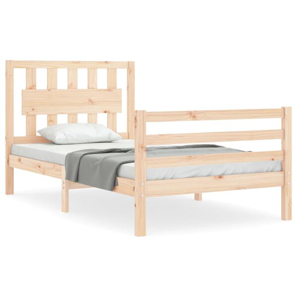 vidaXL Bed Frame without Mattress Small Single Solid Wood