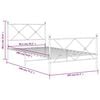 vidaXL Metal Bed Frame without Mattress with Footboard White 100x190cm