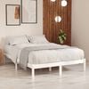 vidaXL Bed Frame without Mattress White Solid Wood Double