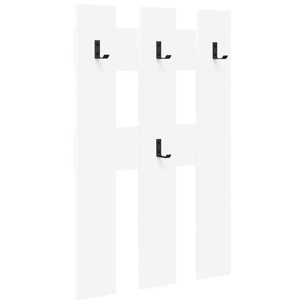 vidaXL Wall-Mounted Coat Rack White 65 x 3 x 100 cm Engineered wood