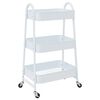 vidaXL Storage Trolley 3-Tier White 42x41.5x77 cm Steel