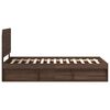 vidaXL Bed Frame with Headboard Brown Oak 90 x 190 cm Solid Pine Wood