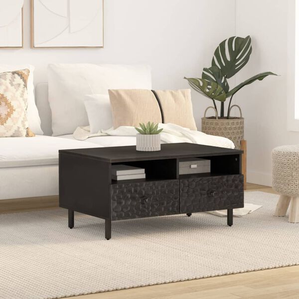 vidaXL Coffee Table Black 80x54x40 cm Solid Wood Mango