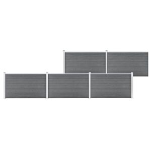 vidaXL Garden Fence WPC 872x106 cm Grey