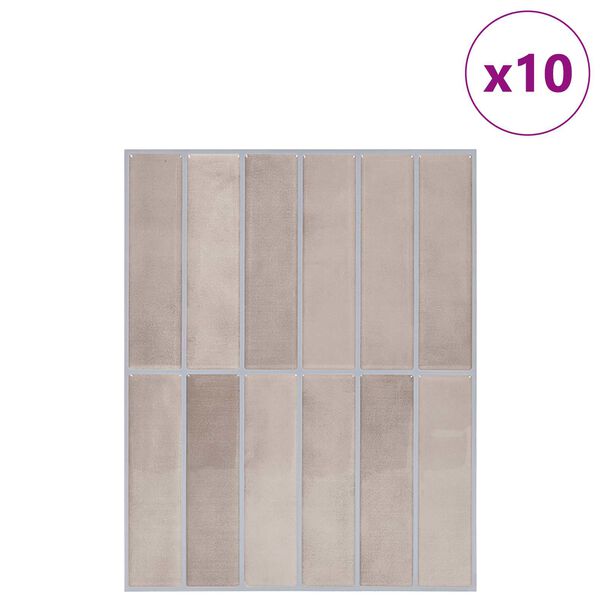 vidaXL Rectangular Tile 10 pcs Beige Coffee 29 x 23 x 0.08 cm