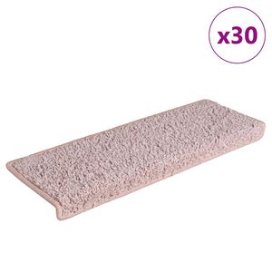 vidaXL Stair Mats 30 pcs 65x21x4 cm White and Pink Rectangular Edge