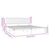 vidaXL Metal Bed Frame without Mattress with Headboard White 180x200cm