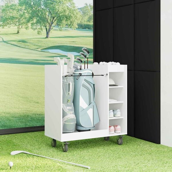 vidaXL Golf Cabinet with Wheel Plain White 90 x 45 x 98 cm