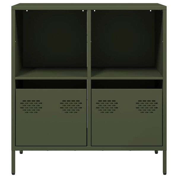 vidaXL Sideboard Olive Green 68x39x73.5 cm Cold-rolled Steel