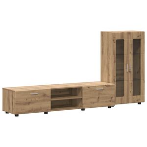 vidaXL TV Cabinet Set with Drawer FLORIN Artisan Oak Engineered Wood