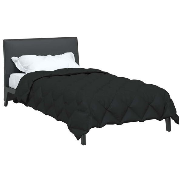 vidaXL Winter Duvet Black 200 x 140 cm Microfiber