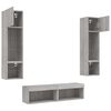 vidaXL 6 Piece TV Wall Units with LED Grey Sonoma Engineered Wood