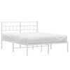 vidaXL Metal Bed Frame without Mattress with Headboard White 120x190cm