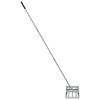 vidaXL Garden Rake Manual Silver 75 x 25 x 200 cm Stainless Steel