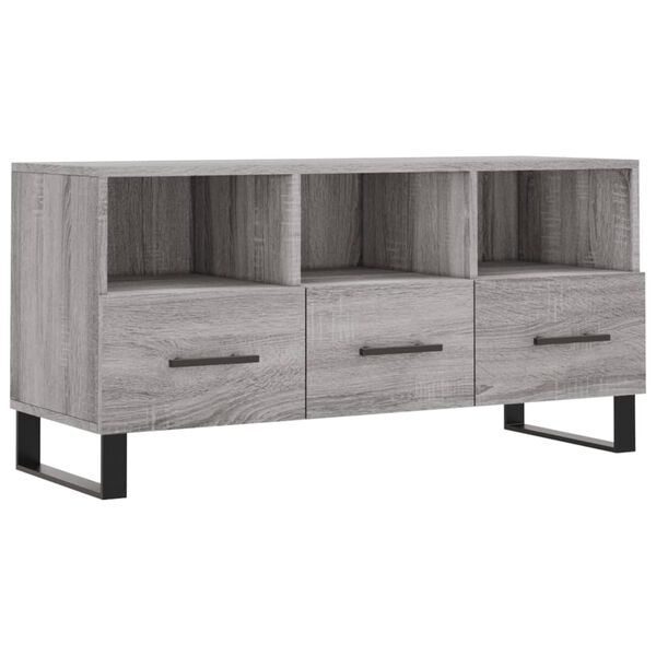vidaXL TV Cabinet Grey Sonoma 102x36x50 cm Engineered Wood