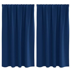 vidaXL Blackout Curtains with Rings 2 pcs Dark Blue 140 x 140 cm