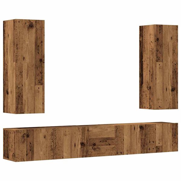 vidaXL 5 Piece TV Cabinet Set Wall-mounted Old Wood Engineered Wood