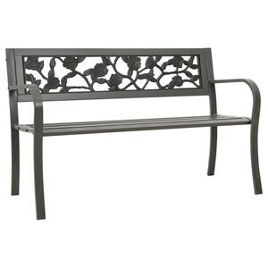 vidaXL Garden Bench 125 cm Steel Grey