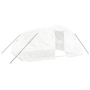 vidaXL Greenhouse with Steel Frame White 20 m&sup2; 5x4x2.3 m