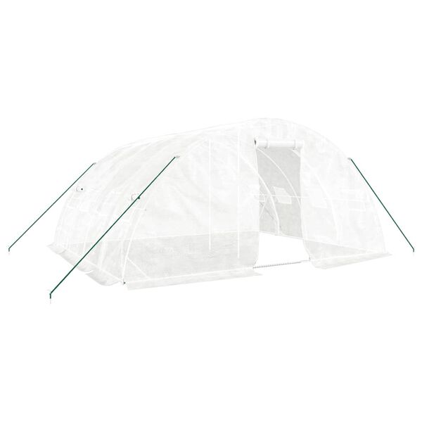 vidaXL Greenhouse with Steel Frame White 20 m&sup2; 5x4x2.3 m