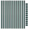 vidaXL Fence Posts 12 pcs Green 90 cm Powder-coated steel
