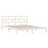 vidaXL Bed Frame without Mattress White Double Solid Wood