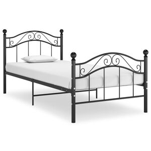 vidaXL Bed Frame without Mattress Black Metal 90x200 cm
