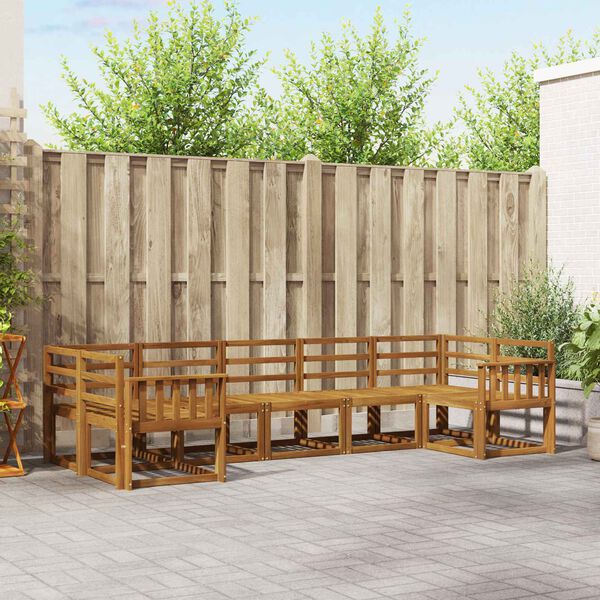 vidaXL Outdoor Sofa Set 7 pcs Natural Solid Acacia Wood