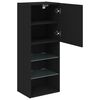 vidaXL TV Cabinet with LED Lights Black 40.5x30x102 cm