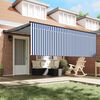 vidaXL Retractable Awning Manual Blue and White 400 x 300 cm