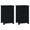vidaXL Bedside Cabinets 2 pcs Black 40x35x61.5 cm Solid Wood Pine