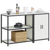 vidaXL Kitchen Storage Set with Shelf 2 pcs White Cold-rolled Steel