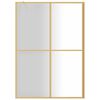 vidaXL Walk-in Shower Wall with Clear ESG Glass Gold 140x195 cm