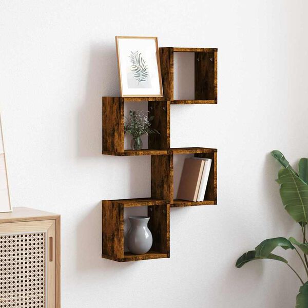 vidaXL Wall Shelves 4 pcs Brown 26 x 15 x 26 cm Engineered wood